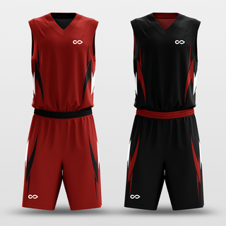 Red&Black Boomerang Sublimated Basketball Set