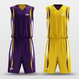 Yellow&Purple Murmur Sublimated Basketball Set