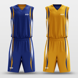 Blue&Yellow Murmur Sublimated Basketball Set