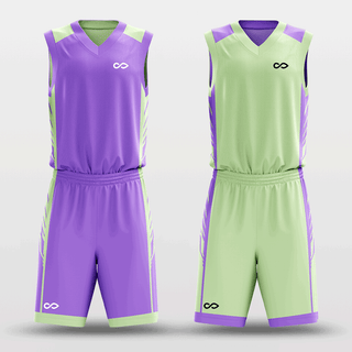 Purple&Green Field Sublimated Basketball Set