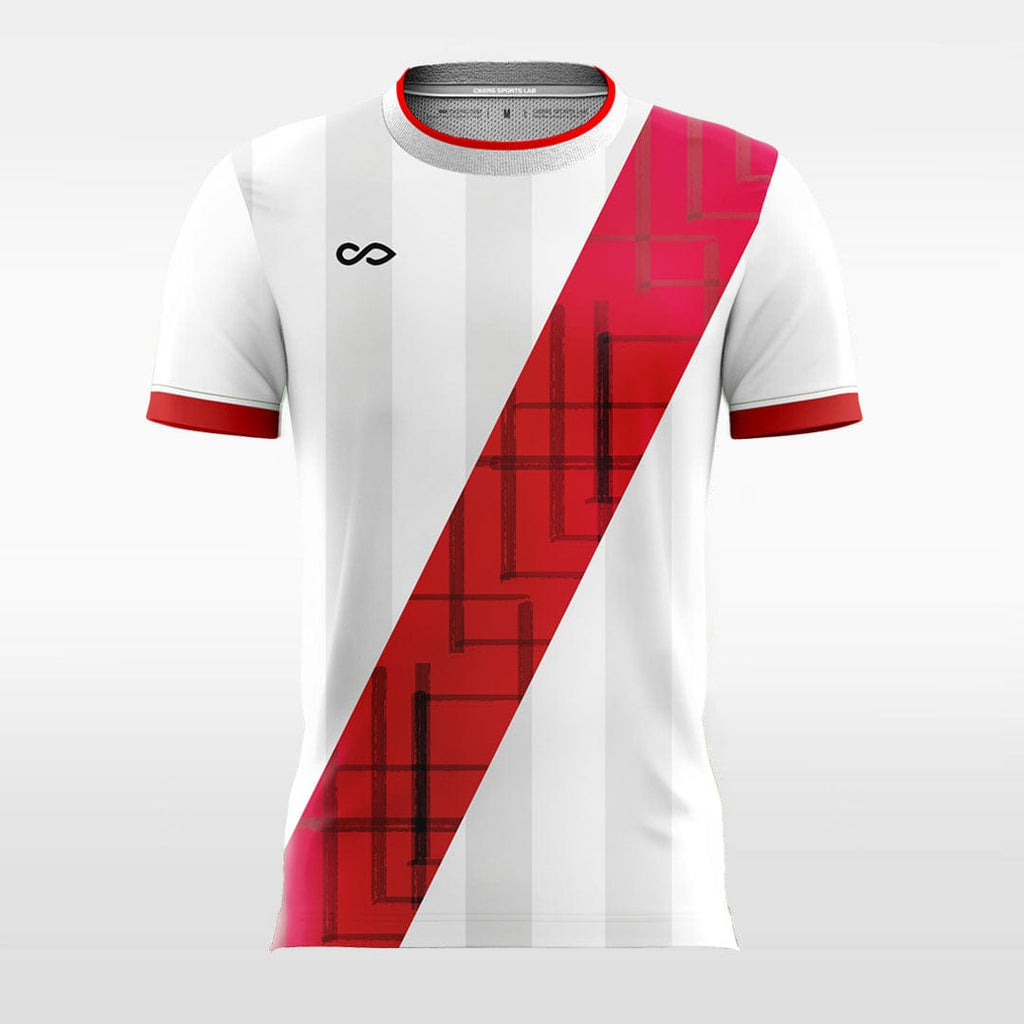 White and Red Team Soccer Jersey Deisgn