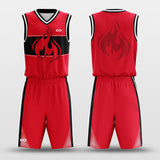 The Flame Custom Youth Basketball Set Design Red