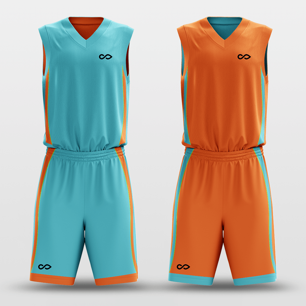 Cyan&Orange Classic20 Sublimated Basketball Set