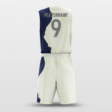 White and Blue Basketball Uniform