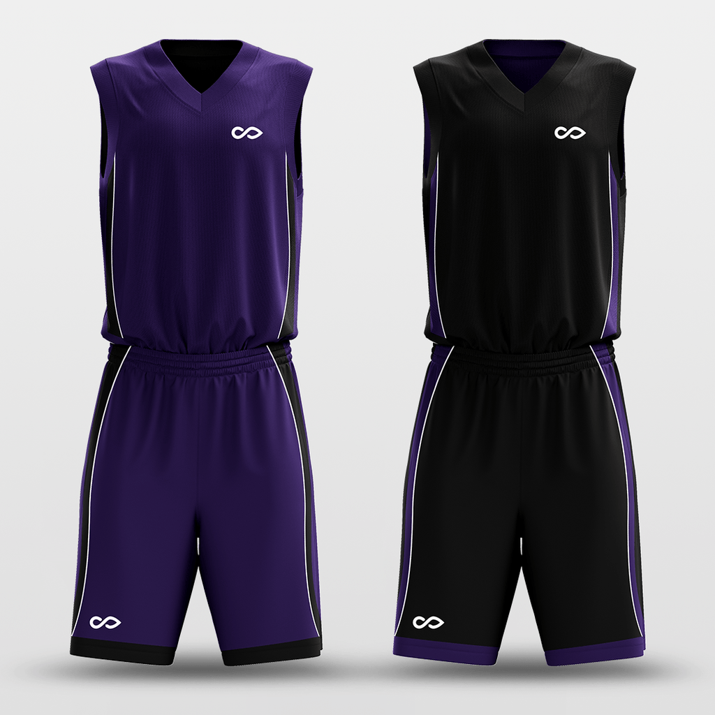 Black&Purple Classic20 Sublimated Basketball Set