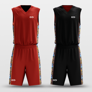 Black&Red Secret Sublimated Basketball Set