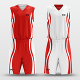 Red&White Classic31 Sublimated Basketball Set