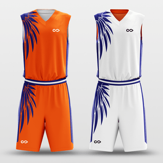 White&Orange Classic 68 Sublimated Basketball Set