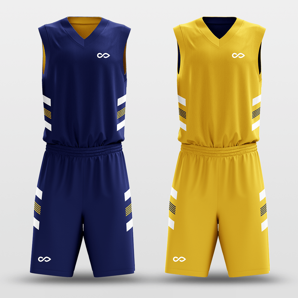 Navy&Yellow Sublimated Basketball Set