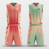 Rose Pink&Light Green Classic48 Sublimated Basketball Set