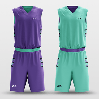 Purple&Cyan Classic49 Sublimated Basketball Set