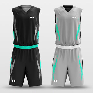 Black&Gray Boomerang Sublimated Basketball Set