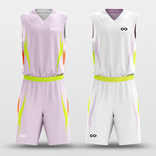 Pink&White Boomerang Sublimated Basketball Set