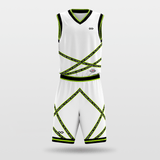 Green&White Stripe Fission Customized Basketball Set