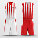 Reversible Sublimated Basketball Uniforms Red and White