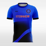 Blue and Black Customized Men's Sublimated Soccer Jersey
