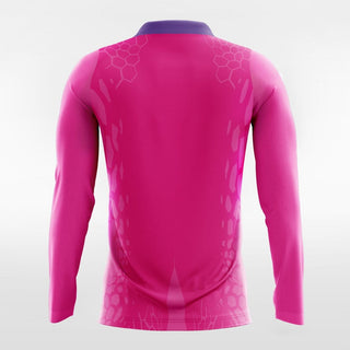 Custom Pink Long Sleeve Soccer Jersey Design