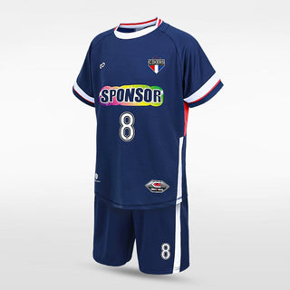 Navy Blue Custom Kids Football Kit Design