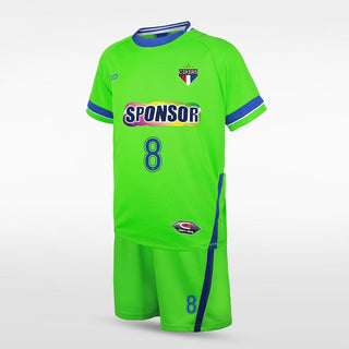 Green Custom Kids Football Kit Design