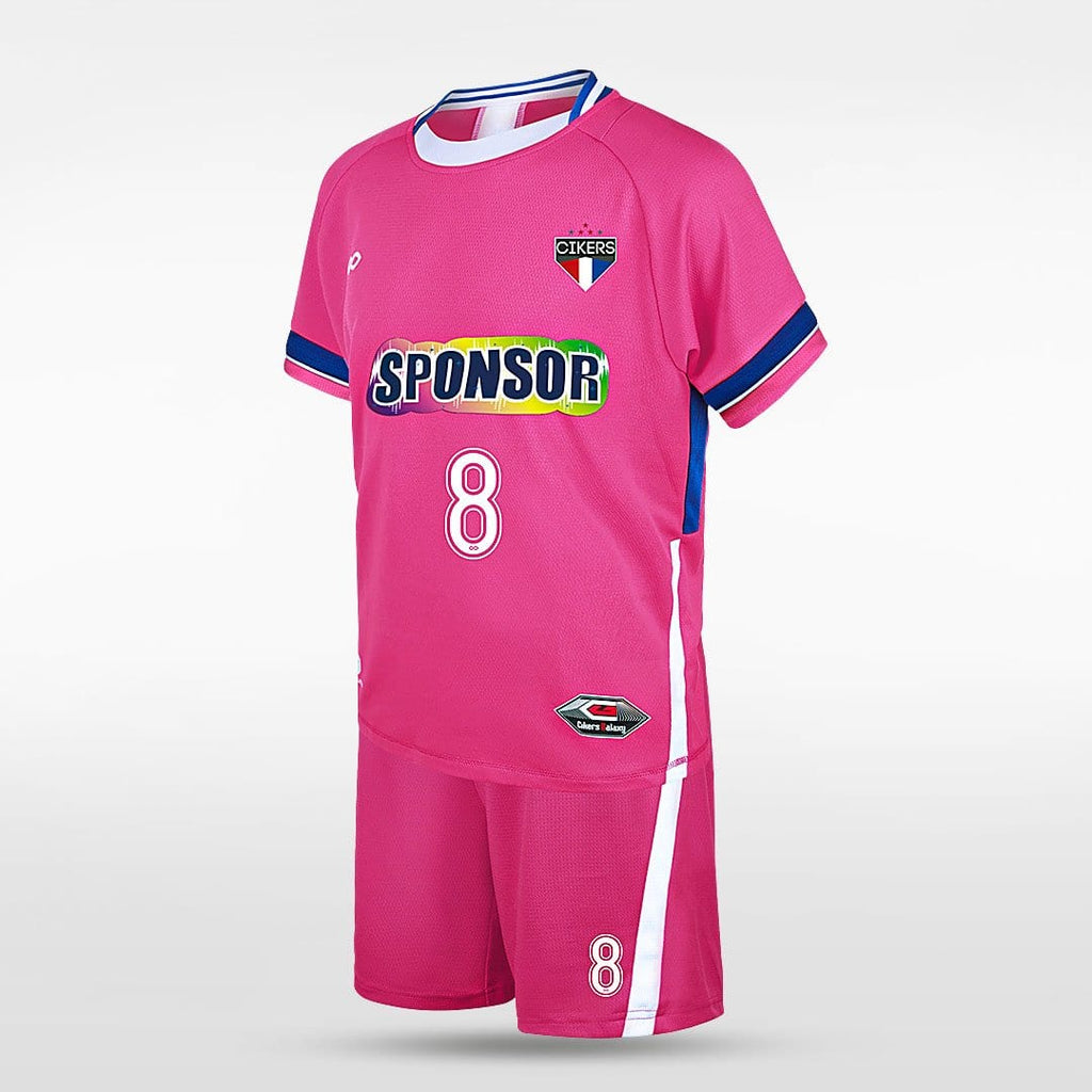 Pink Custom Kids Football Kit Design