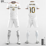 White and Gold Soccer Jerseys Kit