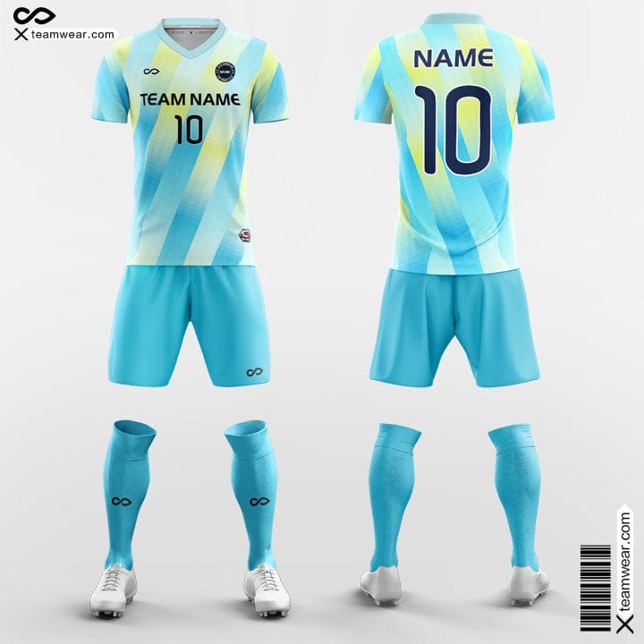Blue and Yellow Women Custom Soccer Uniforms