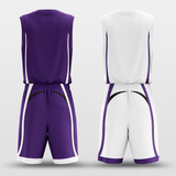White&Purple Classic20 Reversible Basketball Set