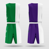 Green&Purple Tai Chi Sublimated Basketball Set