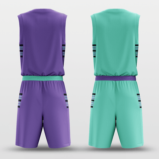 Purple&Cyan Classic49 Reversible Basketball Set