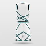 Cyan&White Stripe Fission Sublimated Basketball Team Set