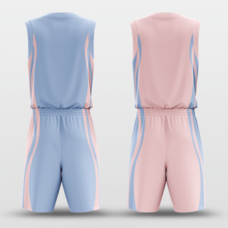 Pink&Blue Classic28 Reversible Basketball Set