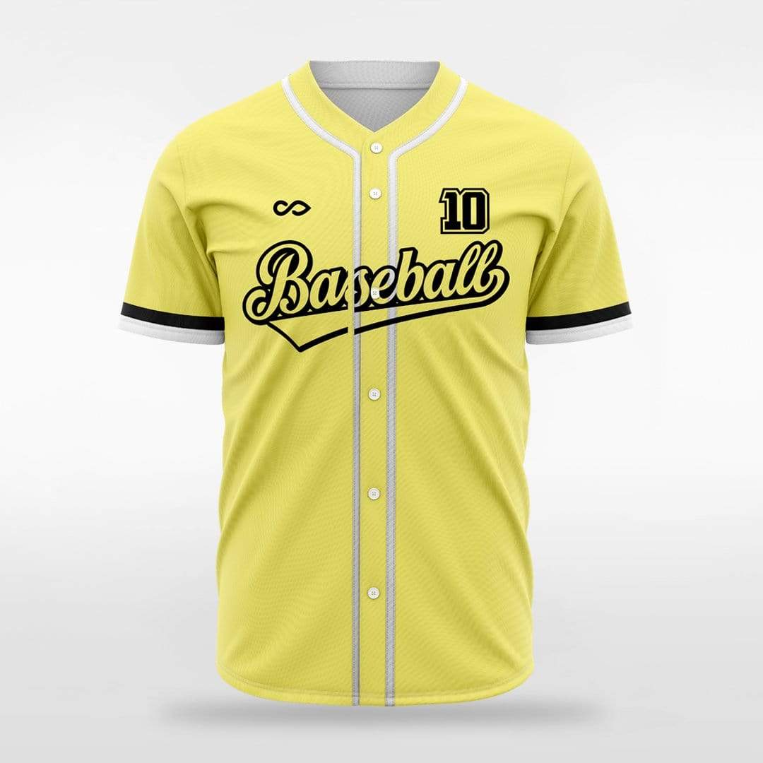 XTeamwear Honeycomb - Customized Men's Sublimated Button Down Baseball Jersey Yellow / S