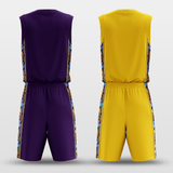 Purple&Yellow Secret Reversible Basketball Set