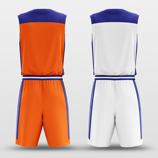 White&Orange Classic 68 Reversible Basketball Set