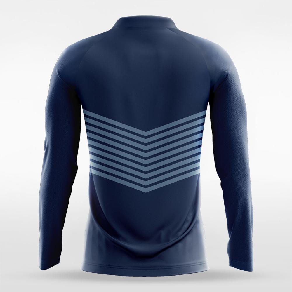Navy Blue Long Sleeve Soccer Jersey Design