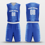 White&Blue Reversible Sublimated Basketball Set