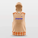 Orange Custom Basketball Sleeveless Hoodies
