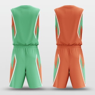 Green & Orange Plume Reversible Basketball Set