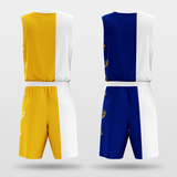 Yellow&Blue Tai Chi Sublimated Basketball Team Set