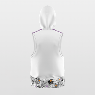 Pixel Flower Custom Basketball Sleeveless Hoodies Design