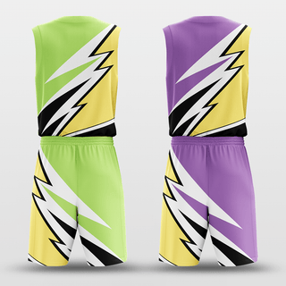 Green&Purple Color Sublimated Basketball Set