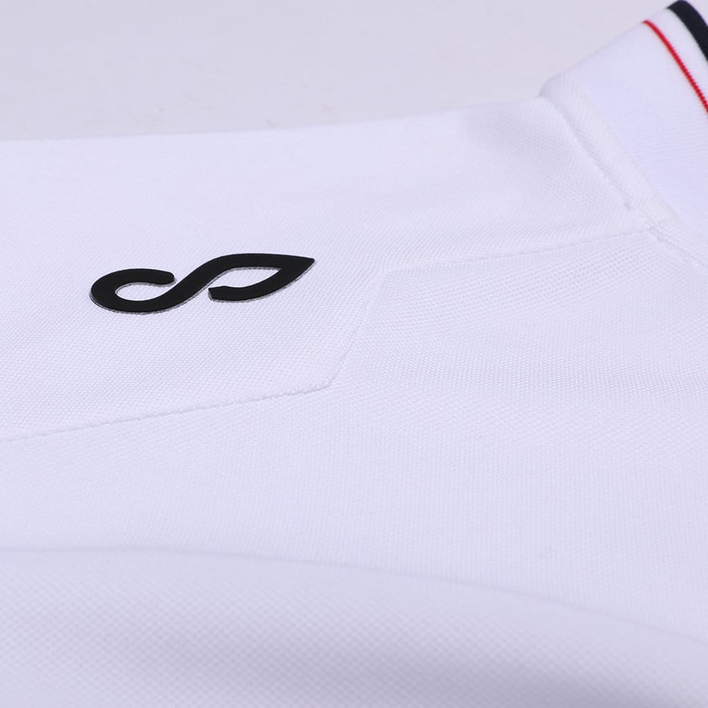 White Adult Custom Stand Collar Polo