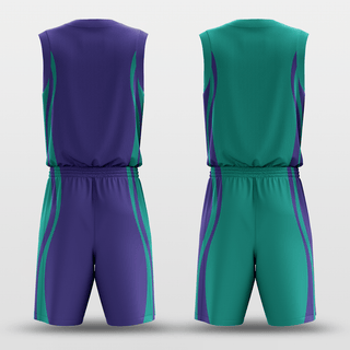 Purple&Green Classic34 Reversible Basketball Set