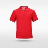 Red Kids Stand Collar Polo Shirts