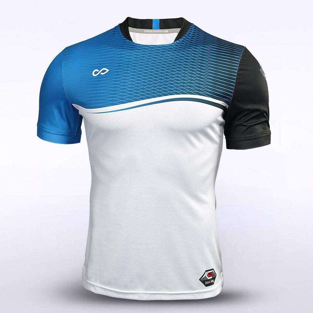 Custom Blue & White Men's Soccer Jersey