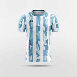 White & Blue Pampas eagle Soccer Jersey