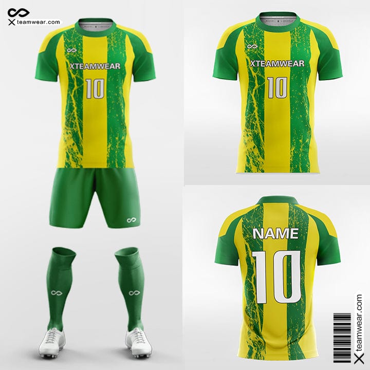 Custom Team Soccer Jersey - Green & Yellow