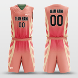 Rose Pink&Light Green Customized Classic48 Reversible Basketball Set
