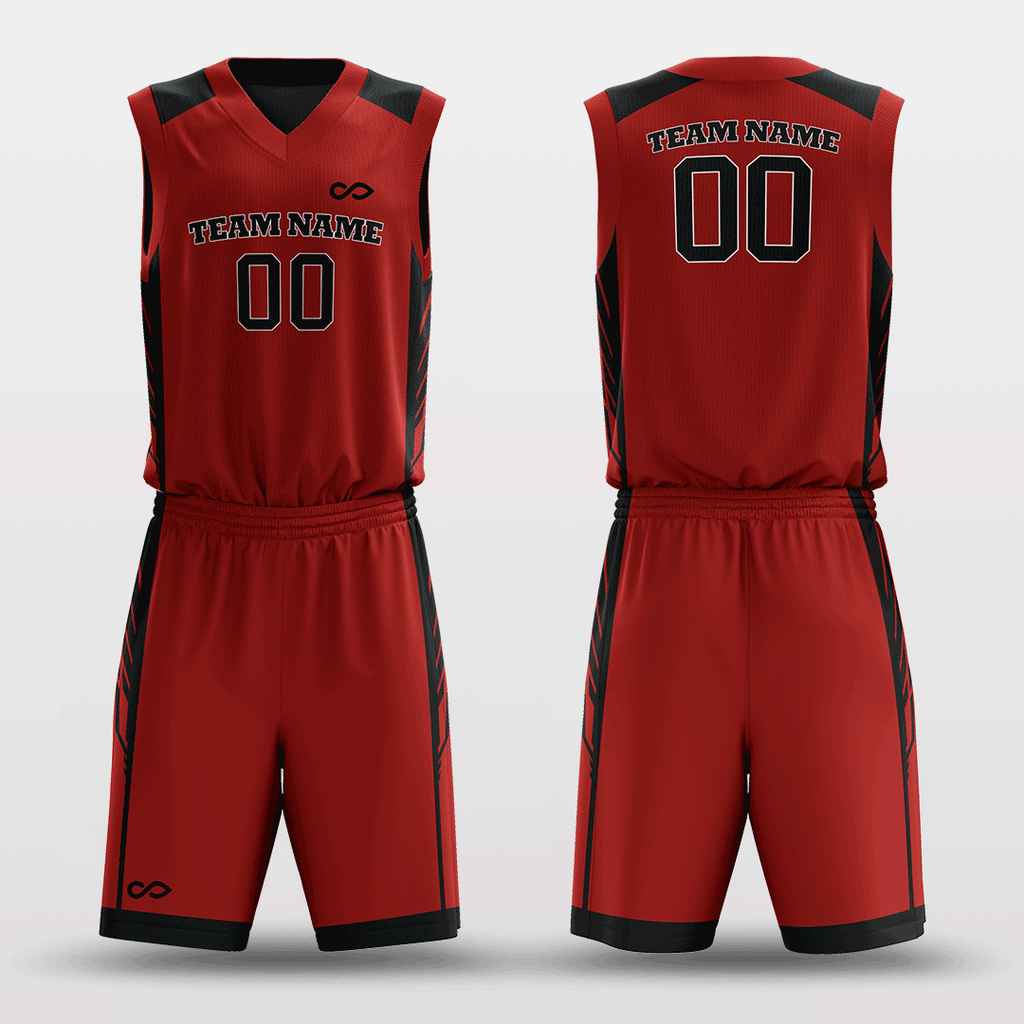Red&Black Customized Field Reversible Basketball Set