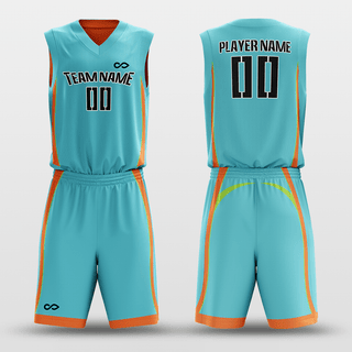 Cyan&Orange Customized Classic20 Reversible Basketball Set